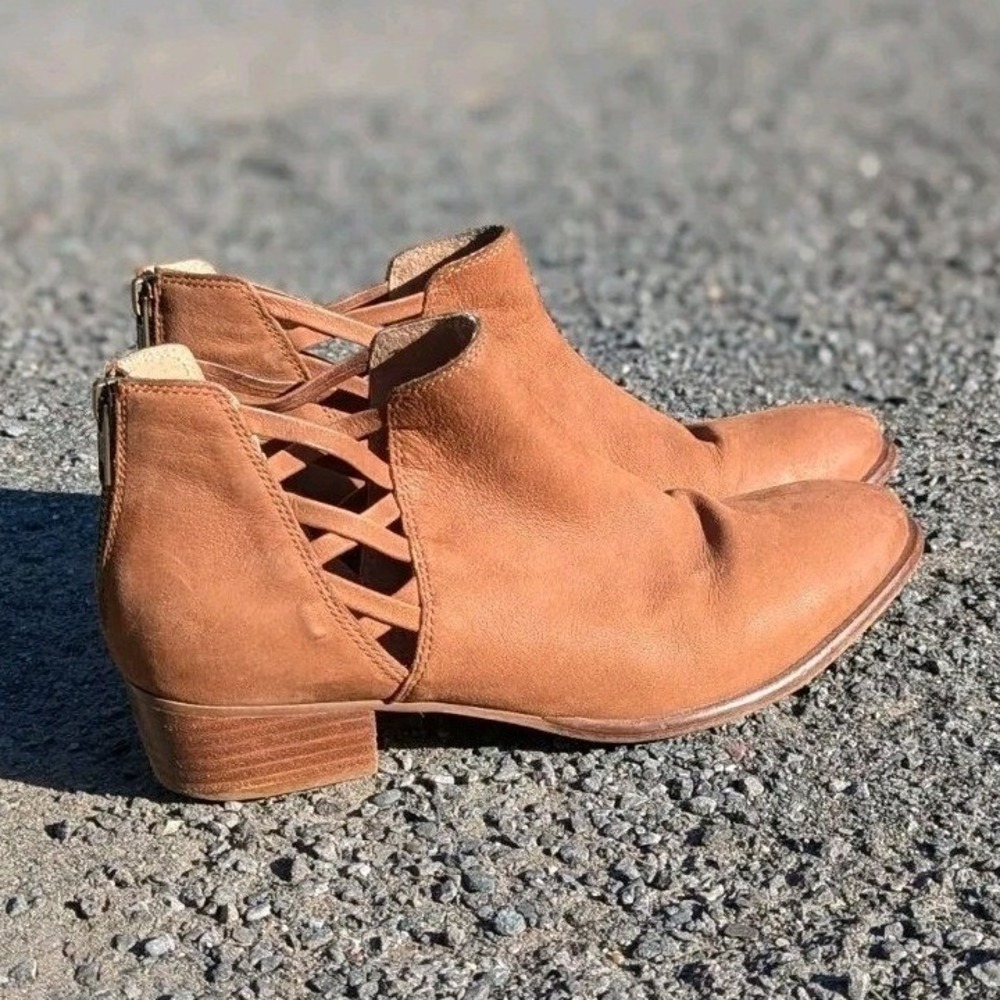 Boho Western Cognac Nubuck Leather Ankle Boots‎ Seychelles Remembrance 8.5